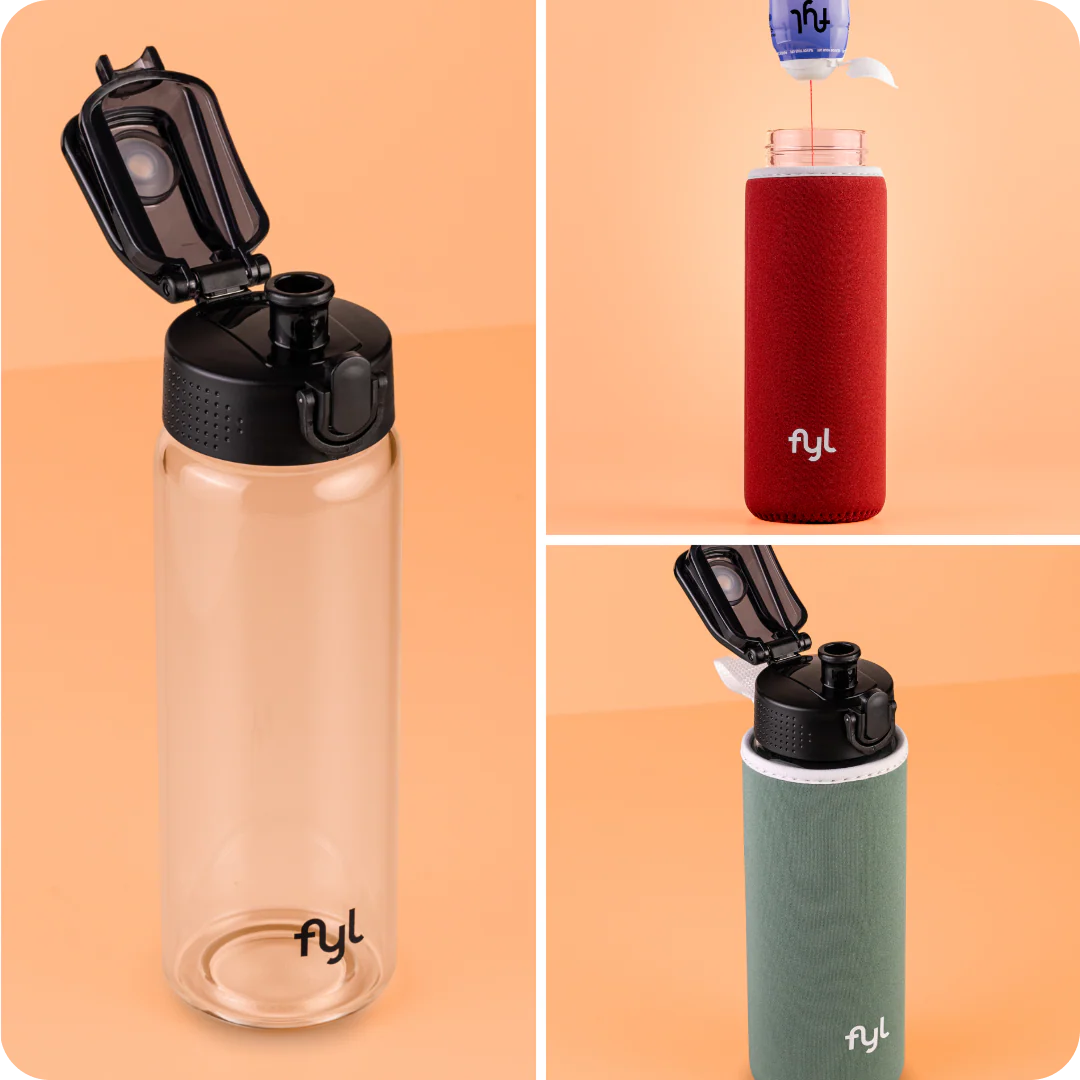 fyl Glas-Trinkflasche mit Überzug (600ml) - Image 6